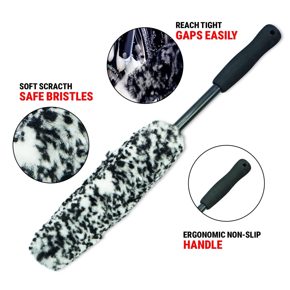 WHEEL WOOLIES BRUSH SET FOR CAR & BIKE DETAILING - Wavex-WW3