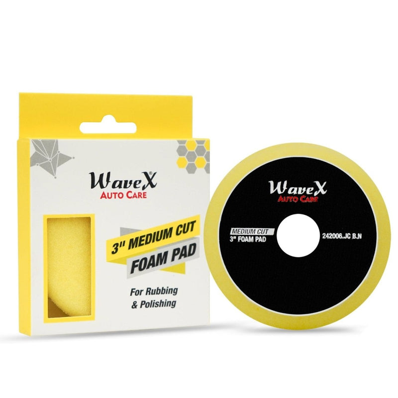 Wavex Medium Cut Yellow Foam Pad, 3 Inch