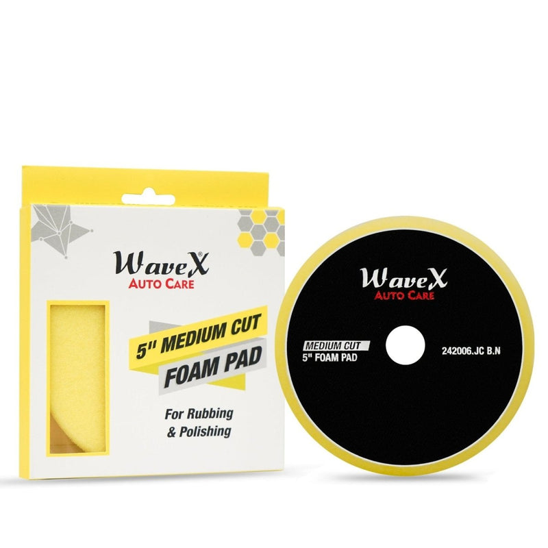 Wavex Medium Cut Yellow Foam Pad, 5 Inch
