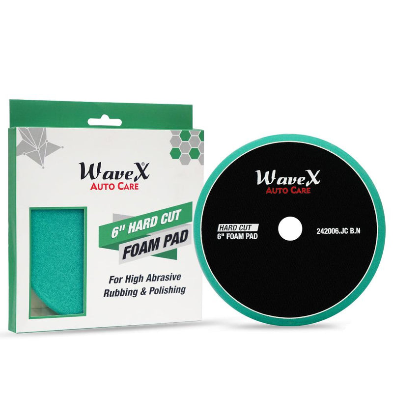Wavex Hard Cut Green Foam Pad, 6 Inch