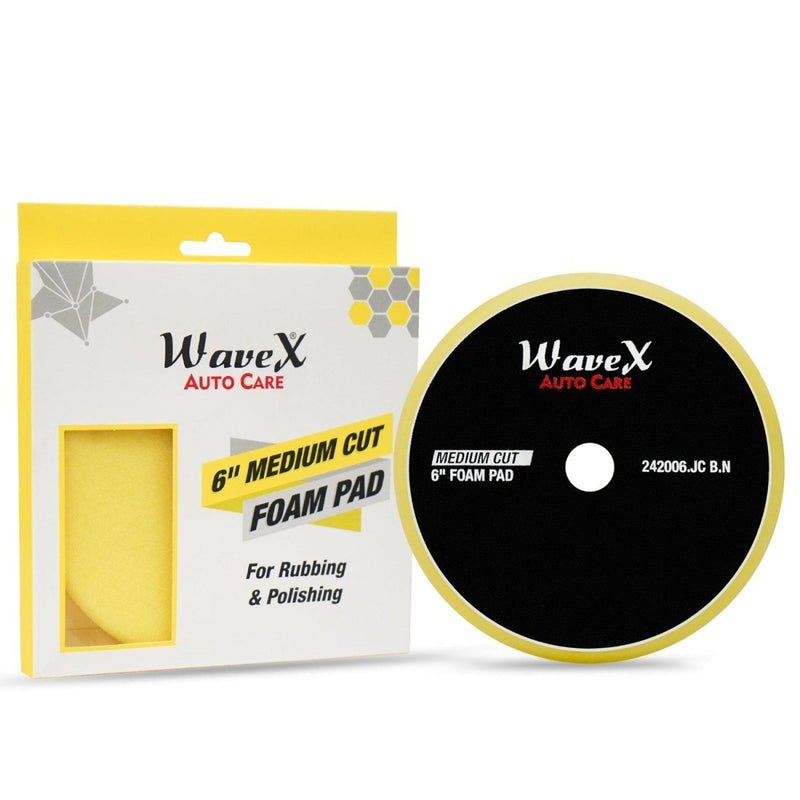 Wavex Medium Cut Yellow Foam Pad, 6 Inch