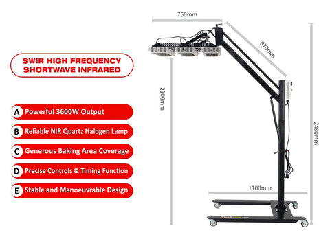 3600W SHORTWAVE INFRARED CURING LAMP
