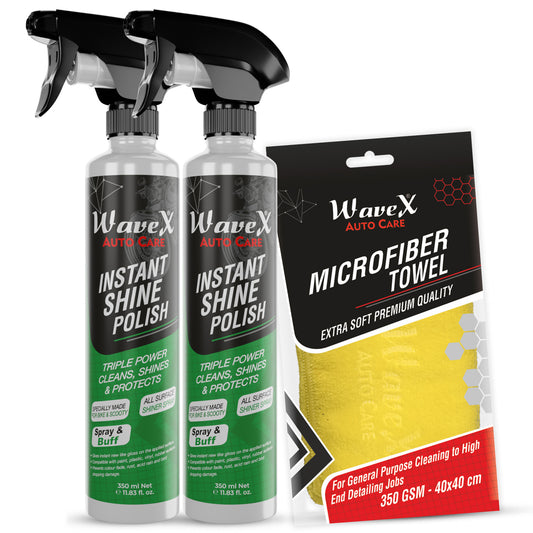 INSTANT SHINE BIKE POLISH 350ML (PACK OF 2) WITH MICROFIBER CLOTH