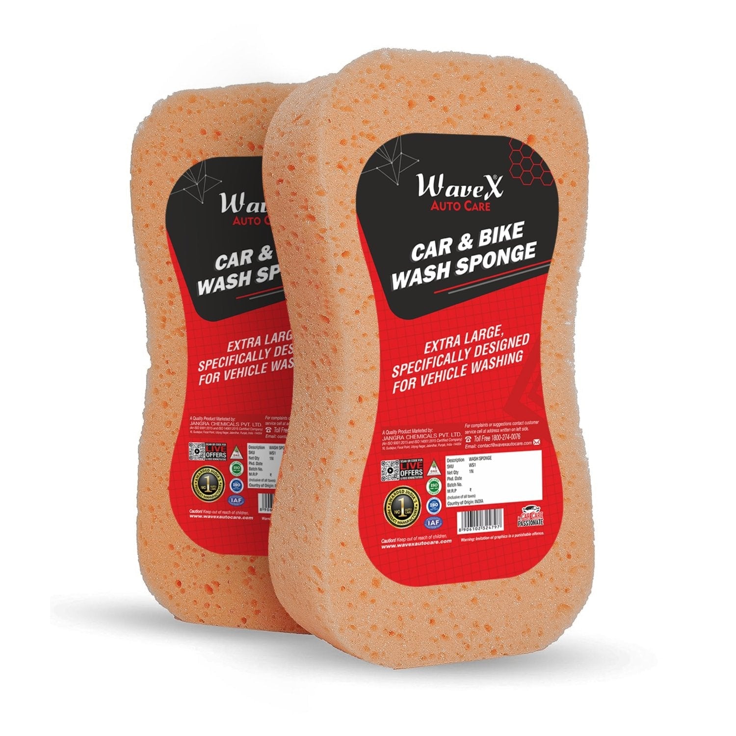 CAR AND BIKE WASH SPONGE (PACK OF 2)