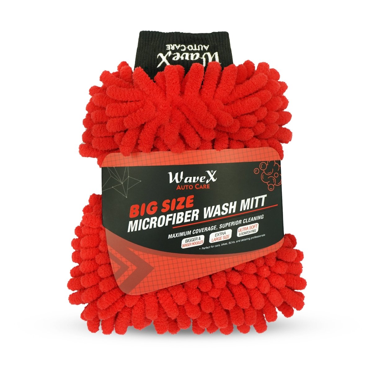 BIG SIZE NOODLES MICROFIBER WASH MITT – ULTRA SOFT CHENILLE CAR CLEANING GLOVE - Wavex - BIGMITT