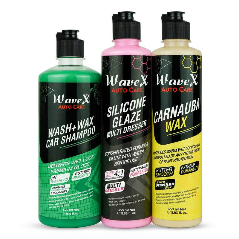 Wavex Wash and Wax, Carnauba Wax and Silicone Glaze Combo