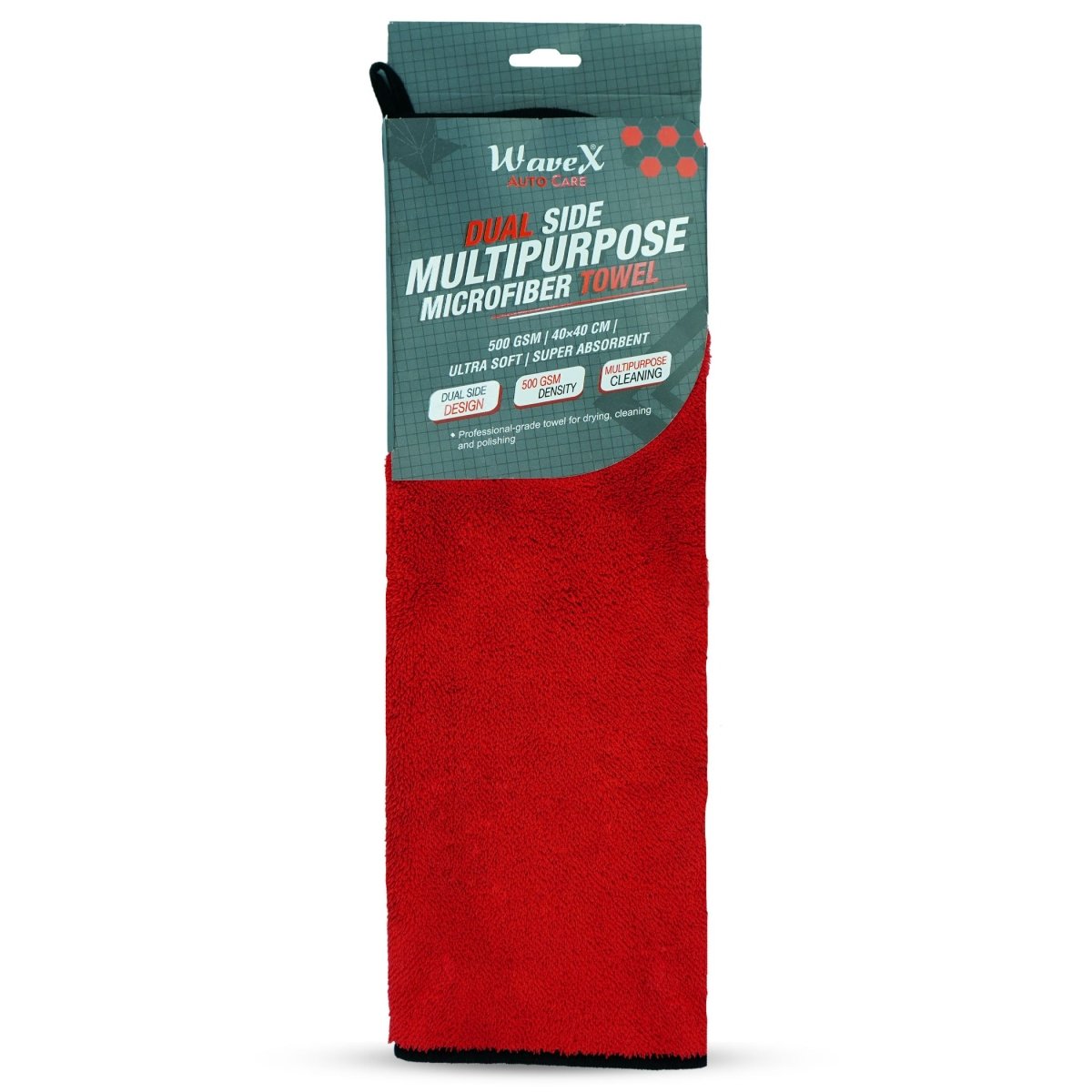 DUAL SIDE MULTIPURPOSE MICROFIBER TOWEL 500 GSM | 40x40 CM - Wavex - DSMMT