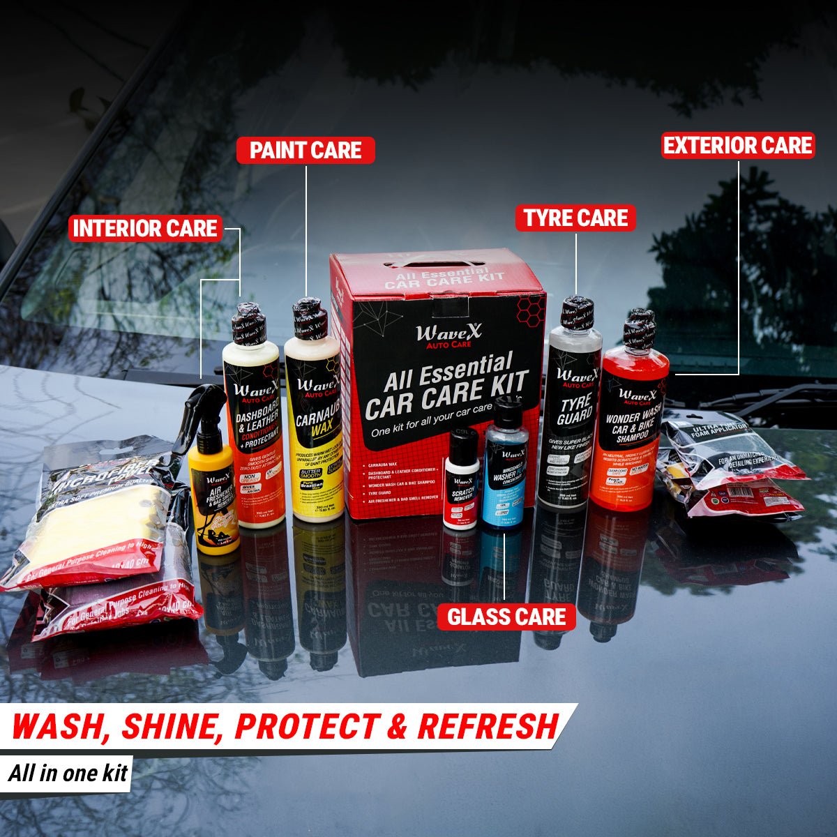ESSENTIAL CAR CARE KIT -12 PIECE - Wavex-CCK10