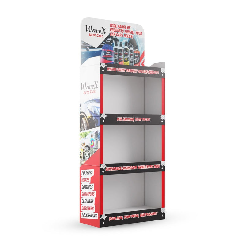 Wavex Folding Display Shelf Rack, 60 × 23.5 × 10.5 Inches
