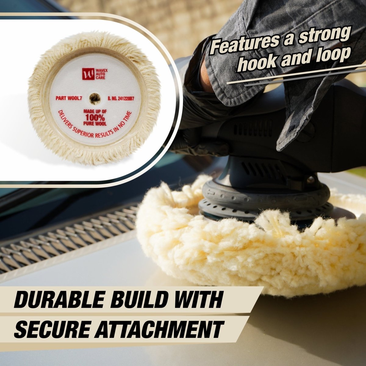 WOOL POLISHING PAD 7 INCH | 100% PURE WOOL - Wavex - WOOL7