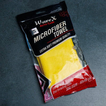 YELLOW MICROFIBER CLEANING CLOTH 350 GSM 40X40 CM - Wavex - MF350-YELLOW