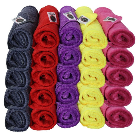 Wavex Microfiber Cleaning Cloths for Car and Kitchen | 350 GSM | 40X40CM | All Purpose Softer Highly Absorbent, Lint Free - Streak Free Wash Cloth for House, Kitchen, Car, Window.